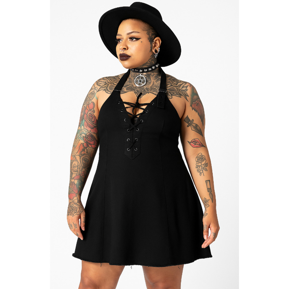 Killstar Womens Subzero Halter Dress Small Black Goth Punk Cosplay Witchy Grunge